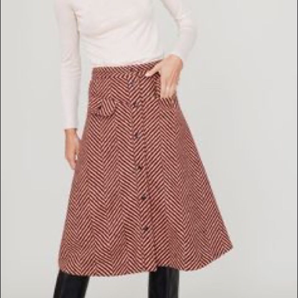 MOVING SALE NO6 Elizabeth Button Front Wool Skirt, XS/S